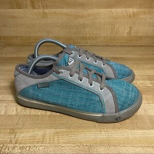 KEEN ARCATA Teal Blue Denim Canvas Lace Up Sneakers Shoes Womens Sz 6.5 Mens 5